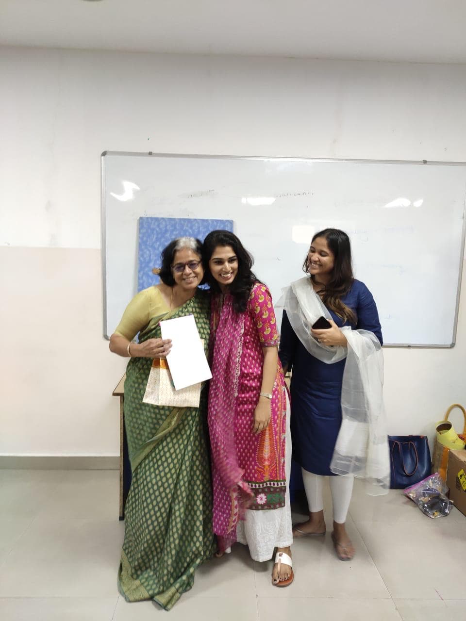Ritu with the school founders